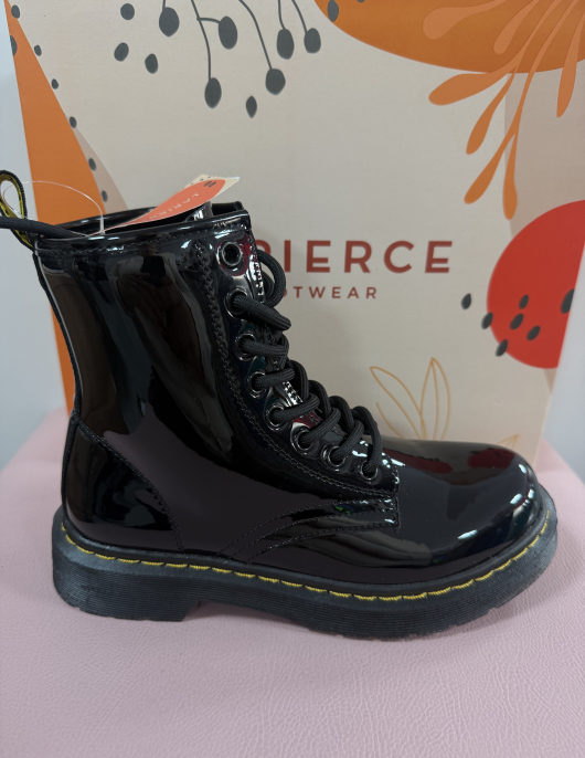 Bota Estilo Militar de Verniz  JR94